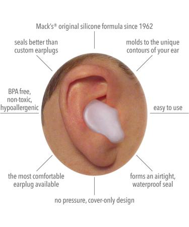 Mack's Pillow Soft Silicone Earplugs - 2 Pairs | Moldable Putty Ear Plugs for Sleeping, Snoring, Swimming, Travel, Concerts, Studying - Buy Online on GoSupps.com