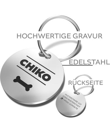 Personalized Dog Tag with Engraving | Stainless Steel 25mm Dog Collar Name Tag | Quality Dog Accessories for International Shipping - Buy Online on GoSupps.com