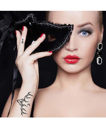 50 Sheets Temporary Tattoos Stickers - Small Black Tiny Waterproof Body Art for Women, Men - Hand, Neck, Wrist - Buy Online on GoSupps.com