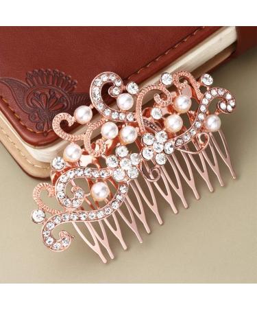 MAGICLULU Bride Hair Comb Metal Hair Claw Clips Bridal Hair Pin Hair Clip Bride Hair Accessory Crystal Headpiece Hair Pin Headpiece Bridal Headpiece Hair Pearls Wedding Accessories - Buy Online on GoSupps.com