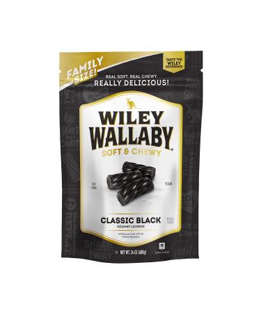 Wiley Wallaby 24 Ounce Classic Gourmet Soft  Chewy Australian Black Licorice Candy Twists 1 Pack Classic Black 24 Ounce (1 Pack) - Buy Online on GoSupps.com