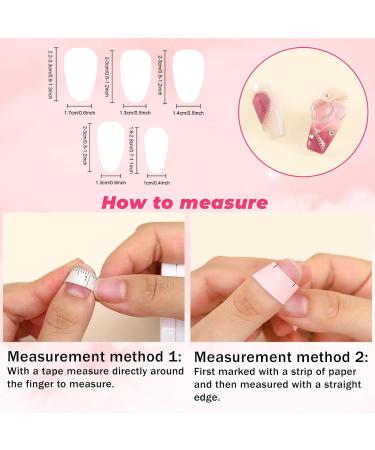 Sethexy Long Coffin False Nails - Handmade Glittering 3D Crystal Heart Chain Press-On Acrylic Nails for Women & Girls - Perfect for International Shipping - Buy Online on GoSupps.com