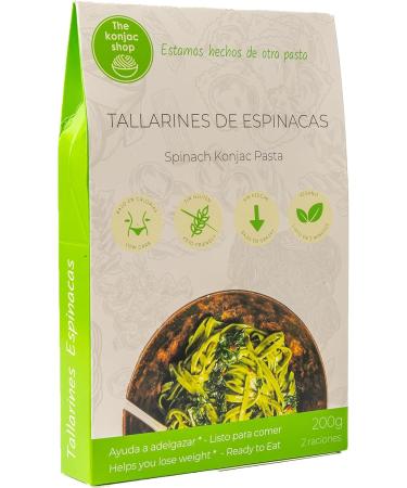 The Konjac Shop The Konjac Shop - Spinach Konjac Noodles 270g - Gluten-Free Pasta - Low in Calories & Carbohydrates - Ideal for Keto Vegans Low-Carb Diets (1 unit)