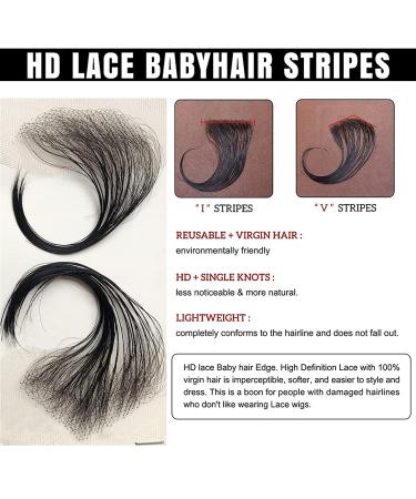 Mcclay Swiss HD Lace Edges for Black Women - Soft Natural Baby Hair Stripes - Real Human Hair - Black Color - 4 Pcs - Buy Online on GoSupps.com