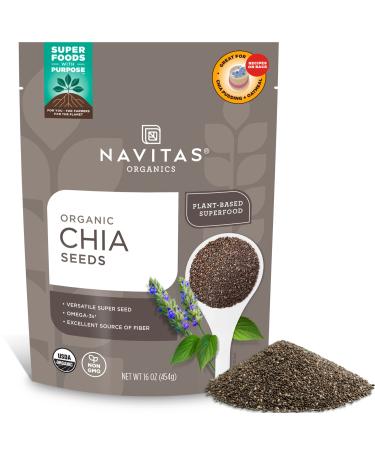 Navitas Organics Chia Seeds, 16 oz. Bag, 38 Servings  Organic, Non-GMO, Gluten-Free