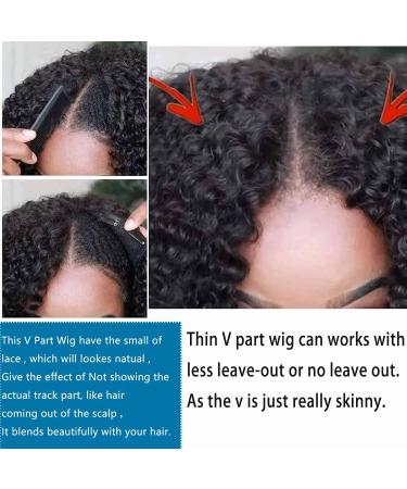 26 Inch Curly Lace V Part Human Hair Wig - No Leave Out, Brazilian Virgin Hair, No Glue Needed - Natural Color - Buy Online on GoSupps.com