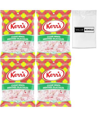 Value Bundle: Kerrs Mints - CLEAR MINTS - Hard Candy - Bonbon - Candies - Custom Value Bundle Branded Package of 4 (Clear Mints)