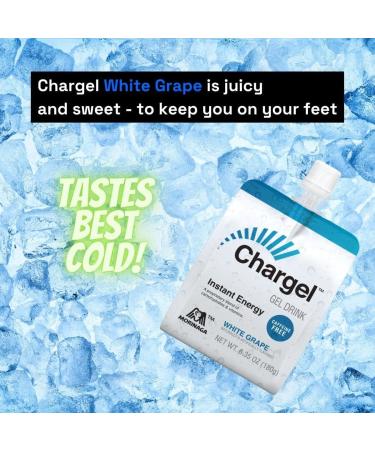 Chargel Caffeine-Free Energy Gel Drink - Pack of 6 | Pre & During Workout for Endurance | Running, Biking, Triathlon | Carbs & Vitamin B | Gluten-Free White Grape Flavor - Buy Online on GoSupps.com