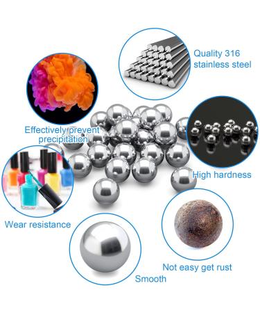 PAGOW 125PCS Paint Mixing Balls - 4mm Stainless Steel Bearing Balls for Nail Polish - Durable & Rust-Resistant - Buy Online on GoSupps.com
