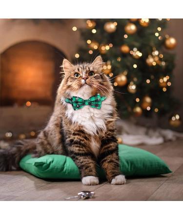 2 Pack Christmas Cat Collar Set with Bow Tie and Bell | Red Green Plaid Xmas Kitten Collar | Adjustable Breakaway Collar for Kitty Cat - Buy Online on GoSupps.com