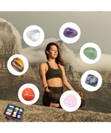Chakra Stone Healing Crystals Set - 14pcs Natural Gemstone Wand Set for Reiki, Meditation, and Yoga - Buy Online on GoSupps.com