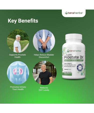 teraherbs Super Prostate 3X - Bladder Control & Support for Enlarged Prostate & Frequent Urination - Prostate Supplements for Men - 90 Capsules 1 - Buy Online on GoSupps.com