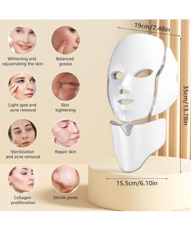 LED Fack Mask Light Therapy Mask for Face & Neck 7 LED Light Therapy Facial Mask for Skin Care Red Light Therapy Mask for Acne Face Skin Treatment Blackhead Remove Anti Aging Microdermabrasion - Buy Online on GoSupps.com