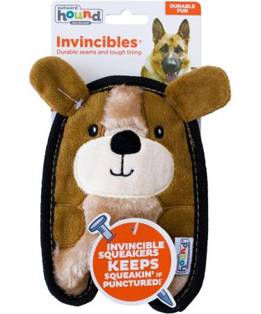 Outward Hound Invincibles Mini Plush Puppy Dog Toy - Brown XS for Small Dogs | Durable & Squeaky - Buy Online on GoSupps.com