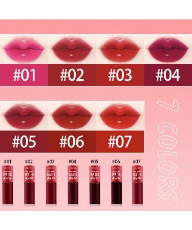 7 Colors Lip Tint Stain Set - Long Lasting Mini Liquid Matte Lipstick & Multi-Use Lip Cheek Tint - Moisturizing Plump Gloss for Vivid Lip Makeup - Buy Online on GoSupps.com