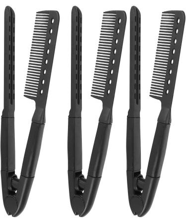 Heat Resistant Hair Straightening Comb V Shaped with Rounded Comb Teeth Multipurpose Lightweight Portable ABS Material for Salon Home Travel - Buy Online on GoSupps.com