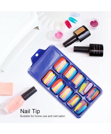 Pure Color Fake Nail Nail Tip Fake Nail Full Cover False Nail with 10 Different Sizes for Salons and Homes(05) - Buy Online on GoSupps.com