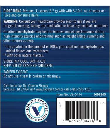 BODYTECH 100% Pure Creatine Monohydrate Powder - Micronized for Maximum Absorption - Supports Muscle Strength & Power Output - Arctic Blast (13 oz 55 Servings) - Buy Online on GoSupps.com