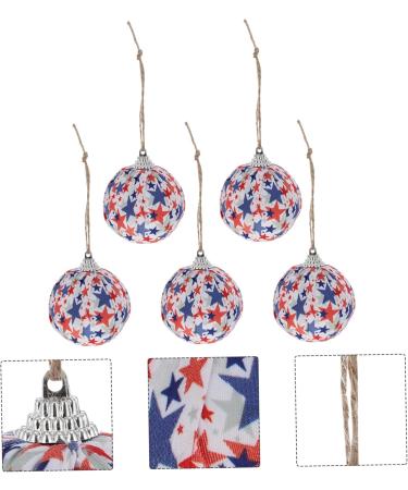 Cabilock 5pcs Independence Day Cloth Ball American Ceiling Hanging Christmas Red Household Foam Hanging Ball - Buy Online on GoSupps.com