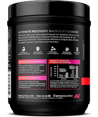 MuscleTech Platinum 100% EAA+ | Essential Amino Acids Supplement | Muscle Strength Builder | Fruit Punch Flavor | 30 Servings | International Shipping Available - Buy Online on GoSupps.com