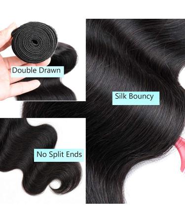 BFary Body Wave 4 Bundles with 4*4 Closure - 100% Unprocessed Brazilian Virgin Human Hair Extension for Black Women - Natural Color - Buy Online on GoSupps.com