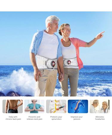 Inflatable Lumbar Traction Support Belt - Decompression Back Belt for Pain Relief - Fits Waist 32-36 inches - Ideal for Men & Women - Buy Online on GoSupps.com