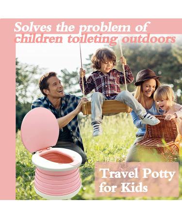 Foldable Toddler Travel Potty Seat - Portable Training Toilet for Kids, Camping & Indoor Use - Pink - Buy Online on GoSupps.com