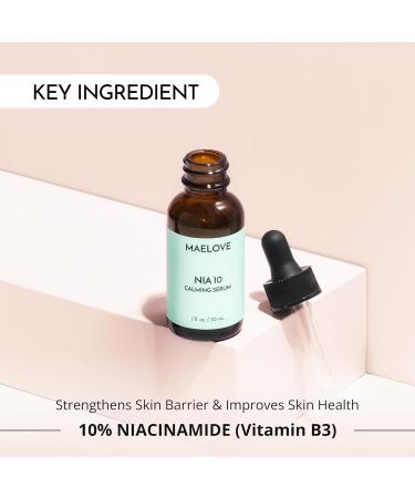 MAELOVE NIA 10 Niacinamide Serum - Vegan Calming Face Serum for Sensitive Dry Acne-Prone Skin | Hydration Pore Refinement & Skin Barrier Strengthening | USA Made - Buy Online on GoSupps.com