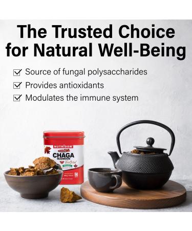Nutridom Canadian Chaga Mushroom Tea Grind Pebbles Wild-Harvested Hand-Picked 160 g - Buy Online on GoSupps.com