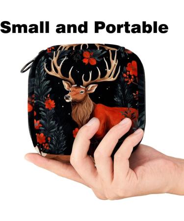 Women's Bandage Cup Pocket Menstrual Organizer - Big Capacity Travel Makeup Pouch - Merry Christmas Santa Claus Design - 4.7x6.6x6.6 in - Buy Online on GoSupps.com