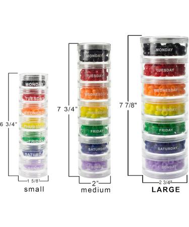 Buy GMS 7 Day Medicine Pill Organizer - Stackable Travel Pill Box for Vitamins & Supplements - Organize Daily & Weekly Medications - Large & Clear - Buy Online on GoSupps.com