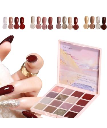Solid Gel Nail Polish Gel Nail Polish Palette 16 Color Gel Nail Cream Palette - Solid Gel Nail Polish Manicure Glue for Women and Girls Nail Design - Buy Online on GoSupps.com