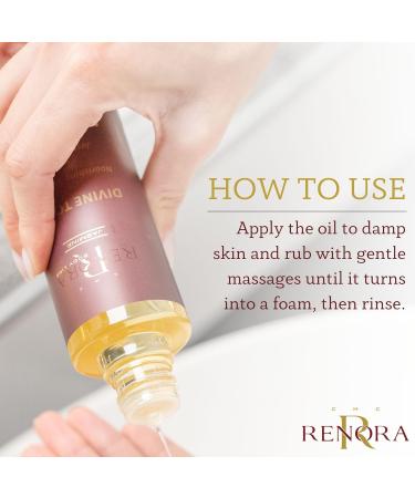Renora | Nourishing Shower Oil | Divine Touch | Body Oil| Moisturising Soft Skin | Natural ingredients Jojoba Madamia and Almond Castor and Jasmine Oil | All Skin Types | 200 ml - Buy Online on GoSupps.com