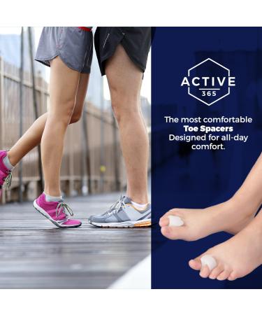 Active 365 Toe Separators for Bunions & Hammer Toes | Gel Toe Spacers & Straightener Splints - Large White | 4 Pieces - Buy Online on GoSupps.com
