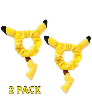 Cute Yellow Hair Scrunchies Set - Velvet Elastic Hair Ties for Kids & Adults - Ponytail Holder Bracelet - Cosplay Hair Accessories - 2 Pack - Buy Online on GoSupps.com