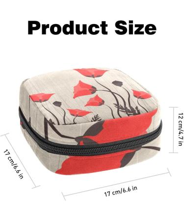 Large Capacity Sanitary Napkin Storage Bag & Menstrual Cup Bag - Travel Organizer for Girls - Poppy Design - Buy Online on GoSupps.com