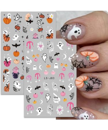 JMEOWIO 9 Sheets Halloween Nail Art Stickers Decals Self-Adhesive Cute Horror Ghost Witchy Spider Web Bat Pumpkin Spook Nail Supplies Nail Art Design Decoration Accessories - Buy Online on GoSupps.com