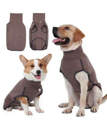 Hjyokuso dog sweater dog coat fleece sweater dog dog sweater for small medium -sized big dog warm and light dog sweater winter coat dog outdoor dog coat dog jacket -brown m brown - Buy Online on GoSupps.com