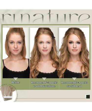 Runature Invisible Tape Extensions - Real Human Hair Blond Highlights 50cm 50g | Ashblond #18AP60 20 Stuck Extensions - Buy Online on GoSupps.com
