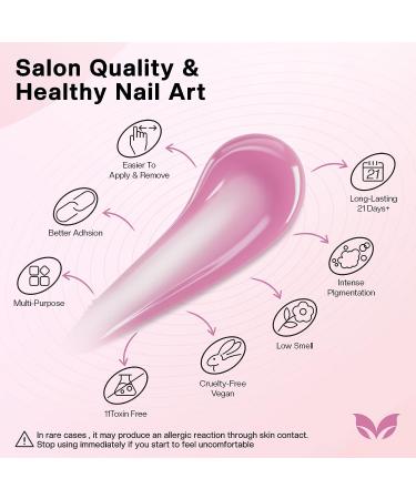 Morovan Poly Gel Nail Kit with Drill and Lamp - Complete Professional Set for Nail Art Extension - 48W Light Included - A1-Clear White Pink - Buy Online on GoSupps.com