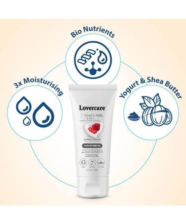 Lover's Care 4-PACK Goat Milk Body Lotion for Dry Skin 2 oz (60 ml) Rose Hip Seed Oil 4-PACK - Buy Online on GoSupps.com