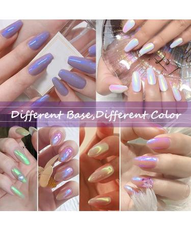 7PCS White Pearl Chrome Nail Powder Set - Metallic Mirror Glitter & Aurora Shimmer for Stunning Nail Art - Buy Online on GoSupps.com