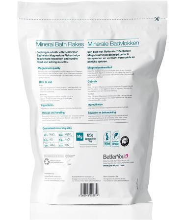 BetterYou Magnesium Flakes 35 oz - Pure & Natural Magnesium Chloride Bath Salt - Buy Online on GoSupps.com