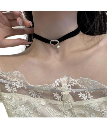 VSILAY Vintage Choker Necklace | Black & Wine Red Fashionable Collarbone Chain | Versatile Jewelry for Dates Parties & Everyday Wear - Buy Online on GoSupps.com