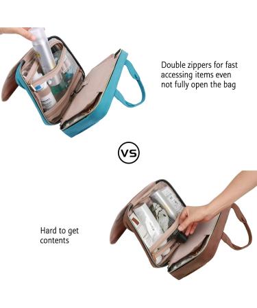 BAGSMART Large Hanging Toiletry Bag | Womens Cosmetic Travel Wash Bag | Lake Blue | Full-Sized Container | - Buy Online on GoSupps.com