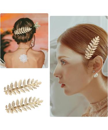Miaija 6Pieces Leaves Hair Clips Gold Metal Vintage Roman Goddess Headdress Women Hair Barrettes Accessories for Wedding Party - Buy Online on GoSupps.com