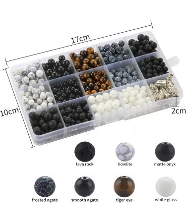 Mchruie Stone Beads for Jewelry Making - 450Pcs Charm Bracelet Kit for DIY Couples Bracelets - Buy Online on GoSupps.com
