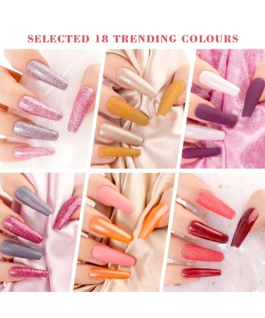 Lavender Violets Gel Nail Polish Kit - 21 Piece Set with 18+3 Colors, UV/LED Soak-off, Base & Top Coat - Trendy Shimmer Finish - 0.16 Fl Oz - Buy Online on GoSupps.com