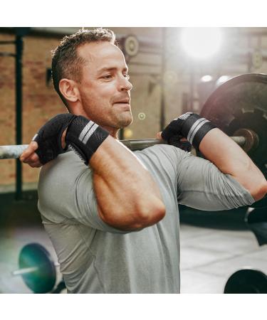 Simari Full Finger Weight Lifting Gloves for Men & Women - Gym Fitness Training with Wrist Support - Ash Black - Buy Online on GoSupps.com