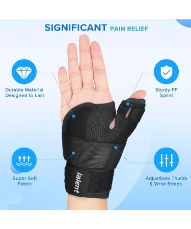 Thumb Brace for Pain Relief - Left/Right Hand Spica Splint for Carpal Tunnel Tendonitis & Arthritis - Large Black Wrist Brace for Men & Women - Buy Online on GoSupps.com